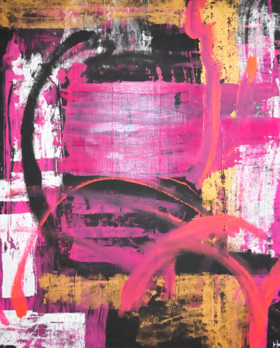 KOMPOSITION IN MAGENTA UND GOLD 1